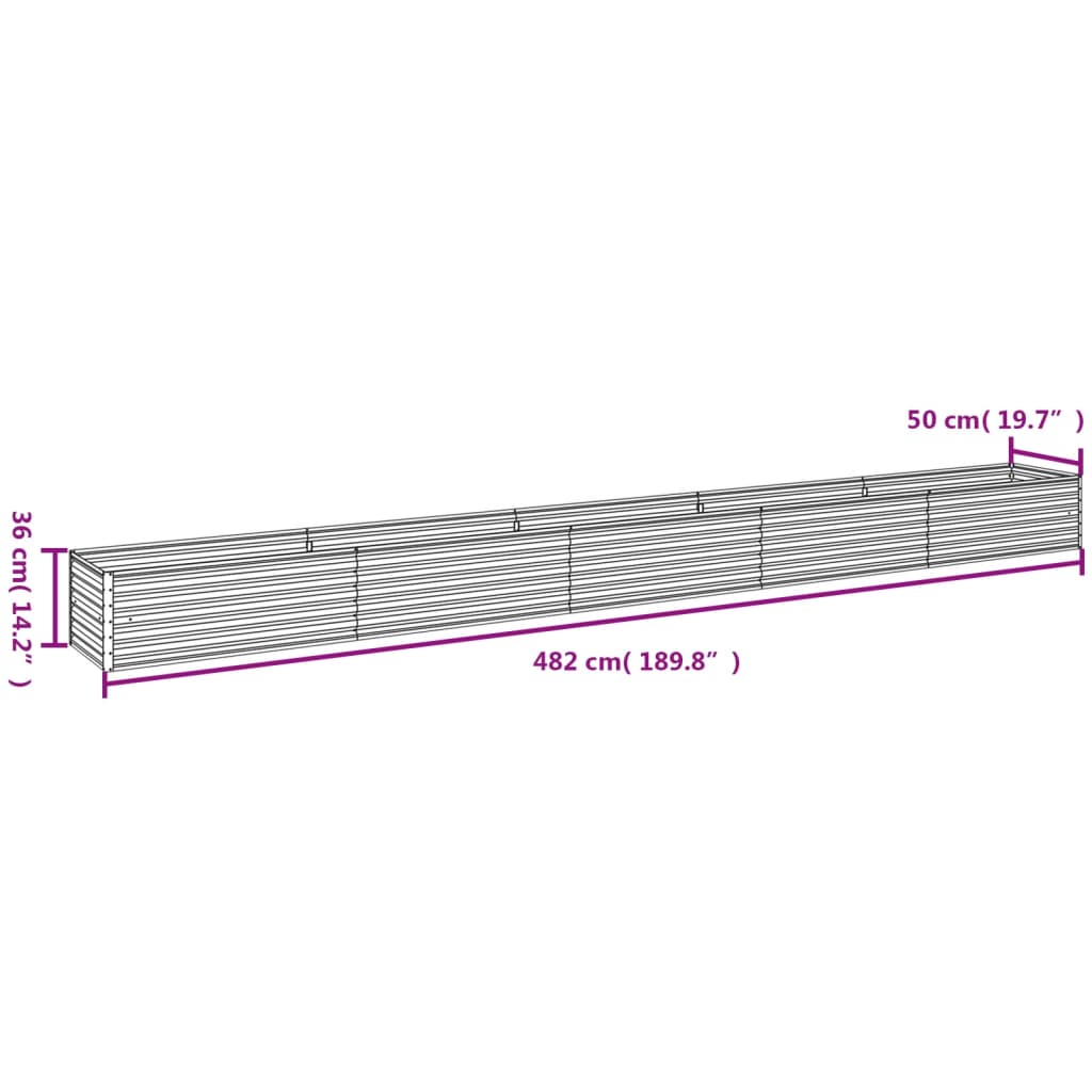 Plantenbak verhoogd 482x50x36 cm cortenstaal