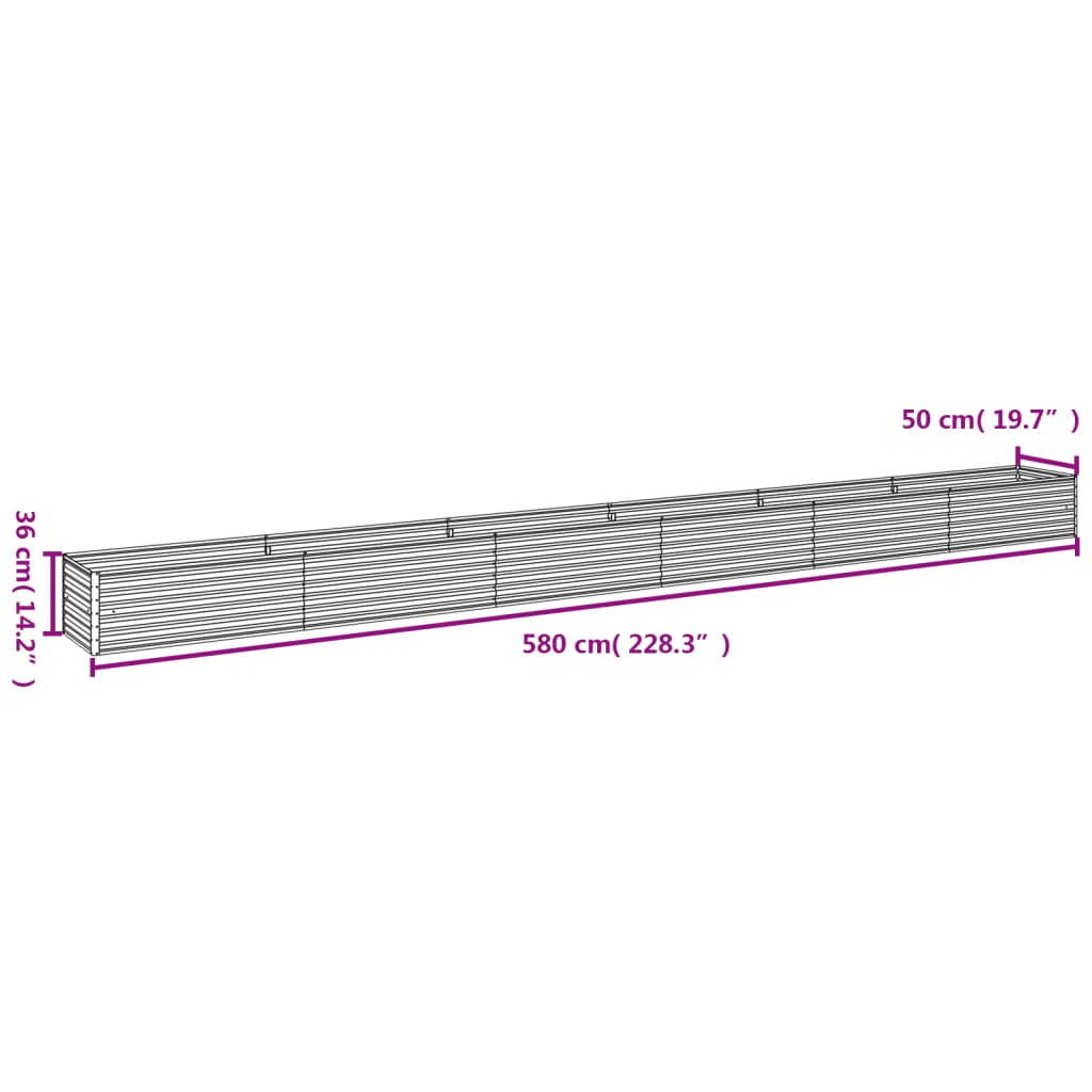 Plantenbak verhoogd 580x50x36 cm cortenstaal