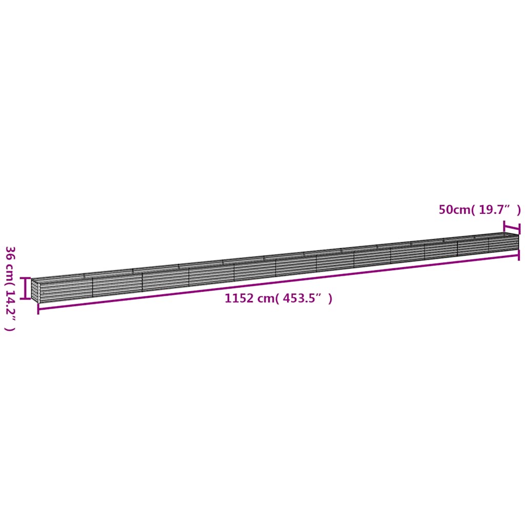 Plantenbak verhoogd 1152x50x36 cm cortenstaal