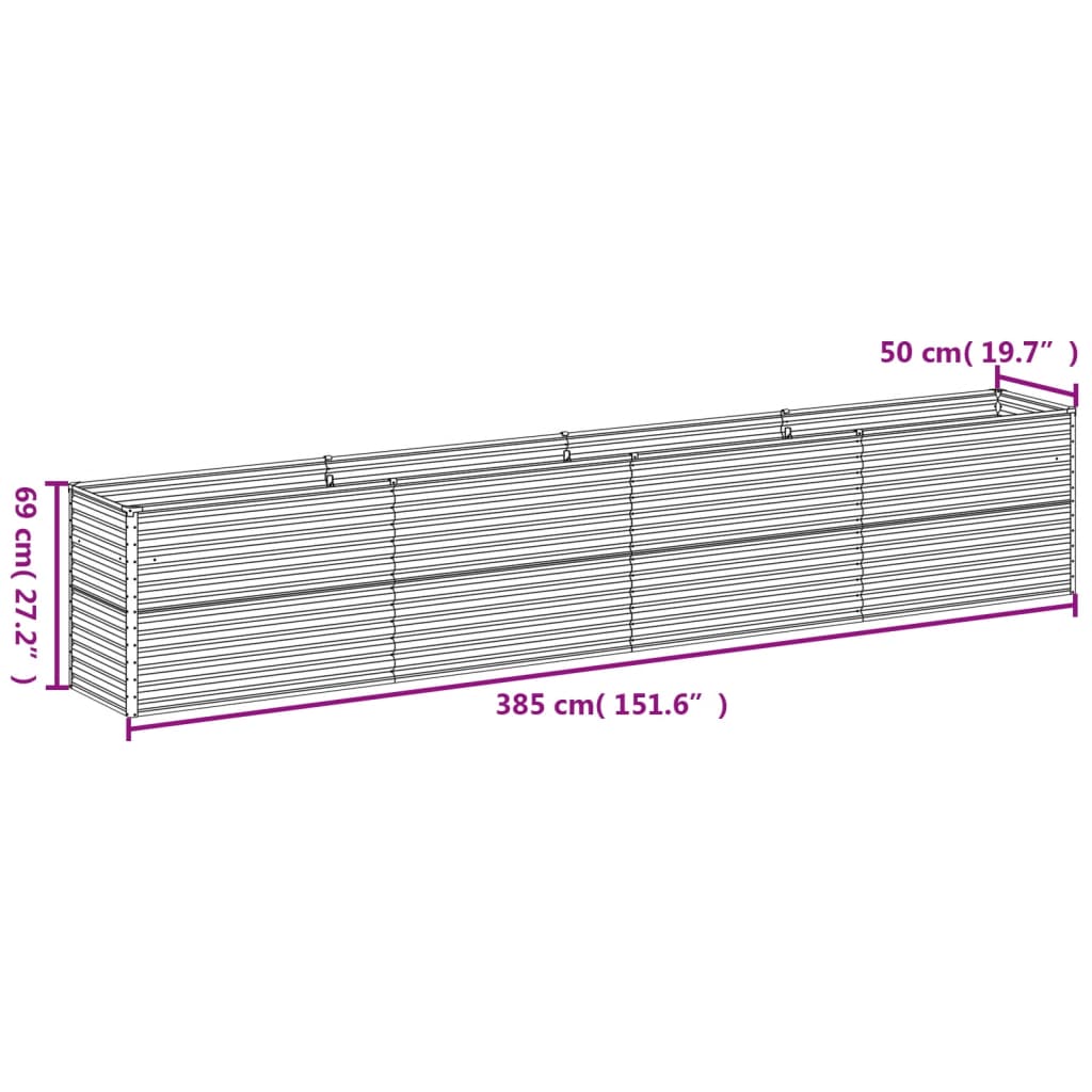 Plantenbak verhoogd 385x50x69 cm cortenstaal