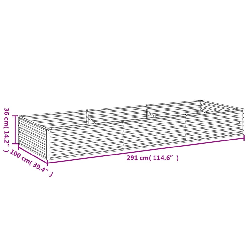 Plantenbak verhoogd 291x100x36 cm cortenstaal