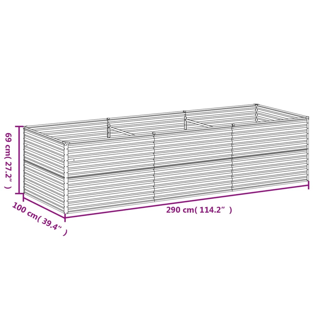 Plantenbak verhoogd 290x100x69 cm cortenstaal