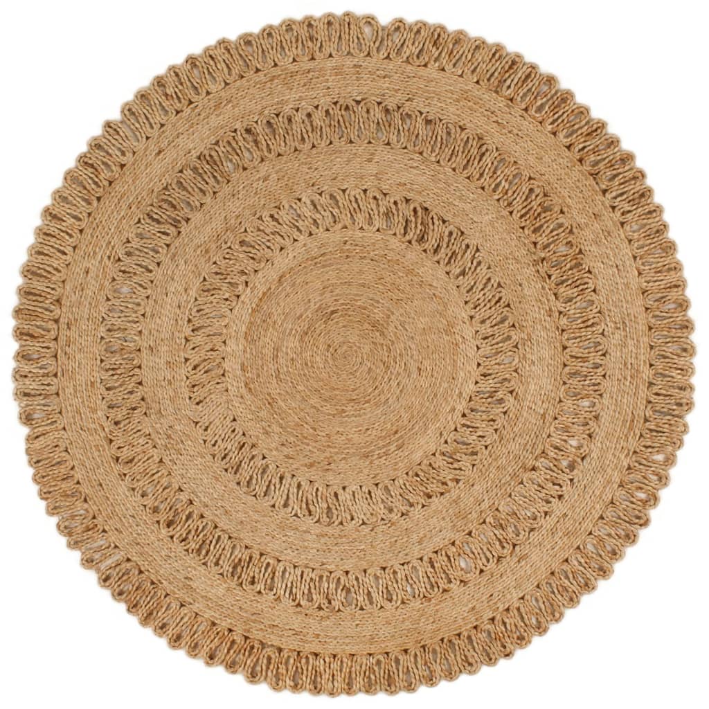 Tapijt rond 120 cm gevlochten jute - AllerleiShop