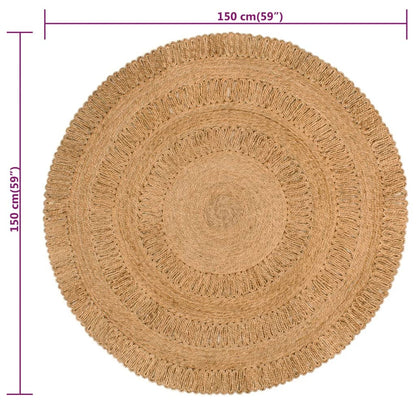 Tapijt rond 150 cm gevlochten jute - AllerleiShop