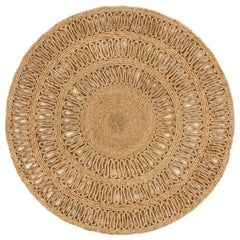 Tapijt rond 90 cm gevlochten jute