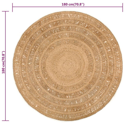 Tapijt rond 180 cm gevlochten jute - AllerleiShop