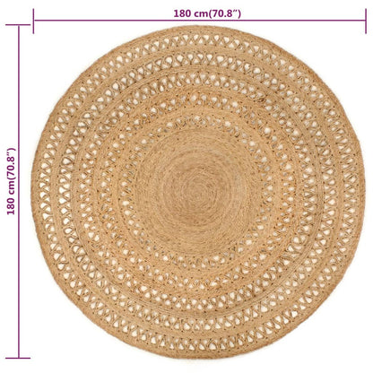 Tapijt rond 180 cm gevlochten jute - AllerleiShop