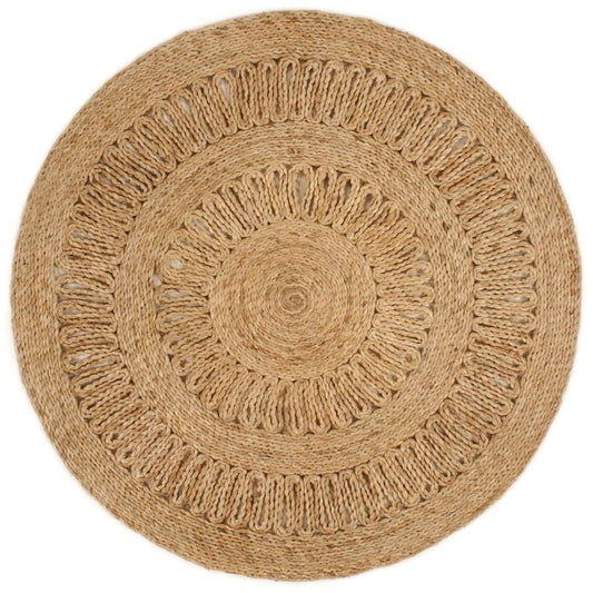 Tapijt rond 90 cm gevlochten jute - AllerleiShop