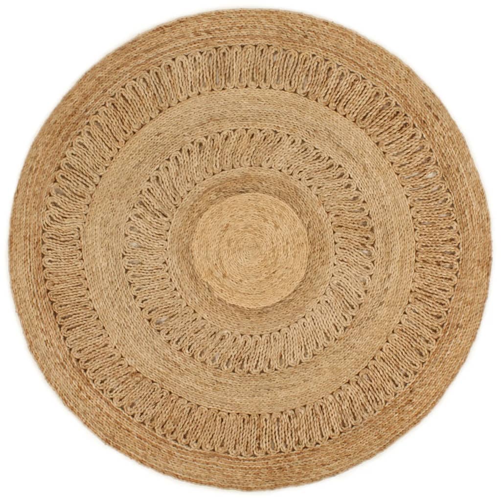 Tapijt rond 120 cm gevlochten jute - AllerleiShop