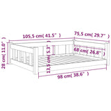 Hondenmand 105,5x75,5x28 cm massief grenenhout - AllerleiShop