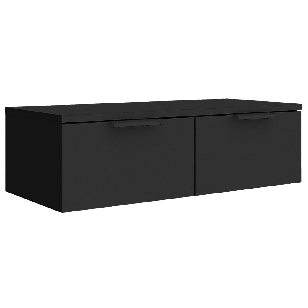 Wandkast 68x30x20 cm bewerkt hout zwart - AllerleiShop