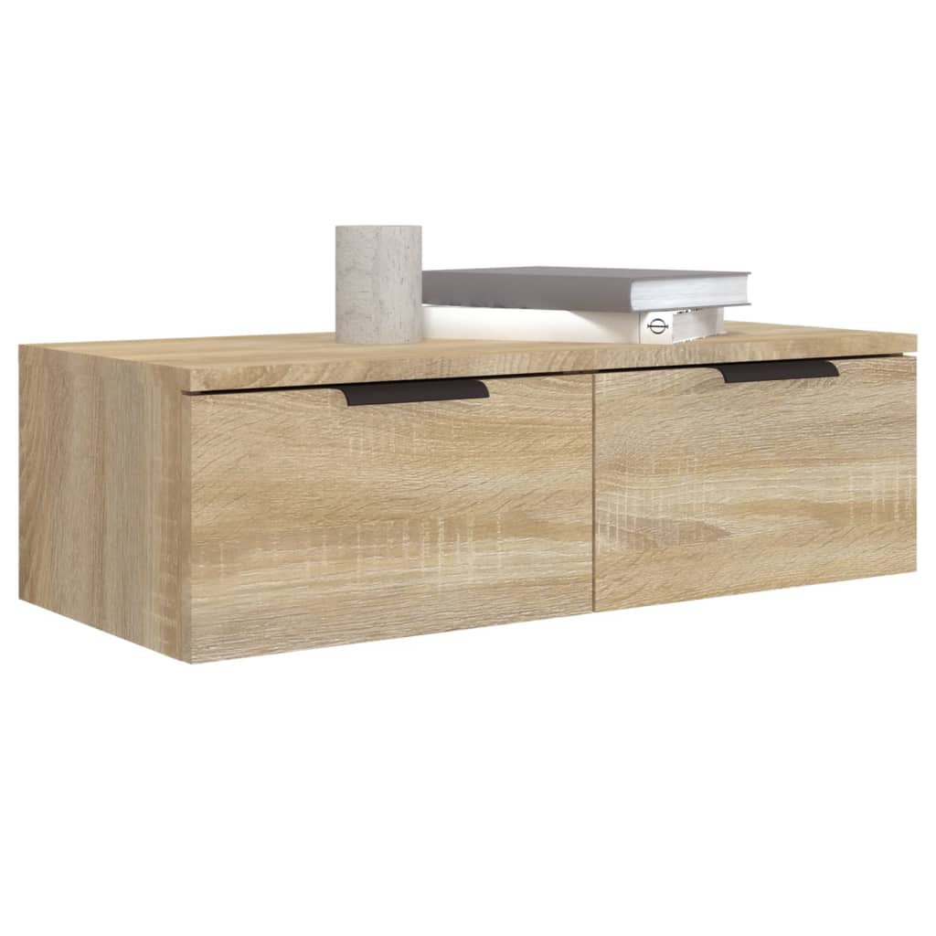 Wandkast 68x30x20 cm bewerkt hout sonoma eikenkleurig - AllerleiShop