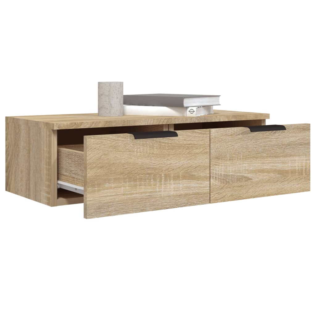 Wandkast 68x30x20 cm bewerkt hout sonoma eikenkleurig - AllerleiShop