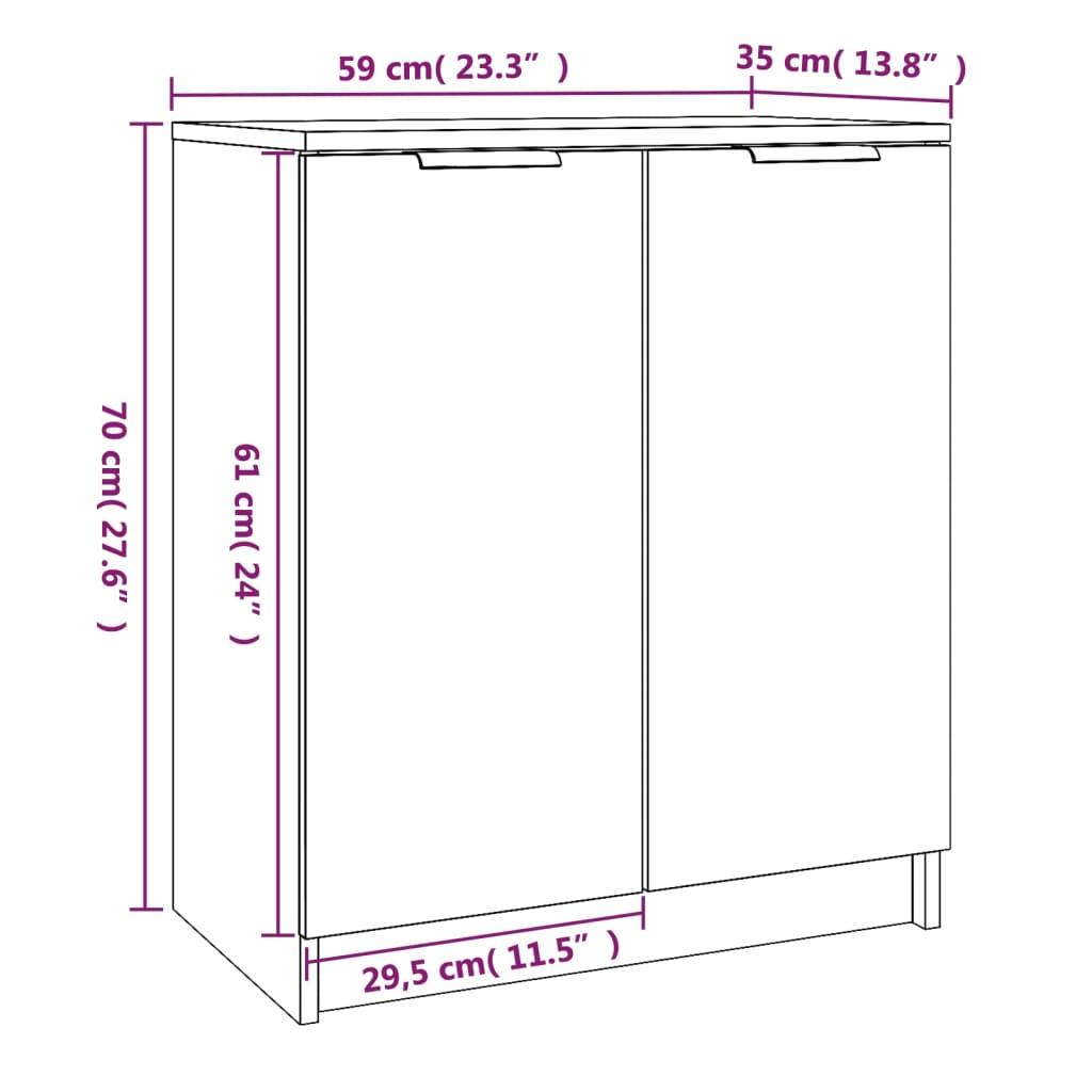 Schoenenkast 59x35x70 cm bewerkt hout wit - AllerleiShop