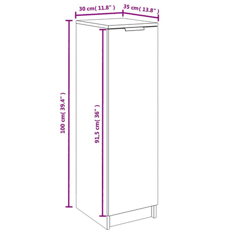 Schoenenkast 30x35x100 cm bewerkt hout zwart - AllerleiShop