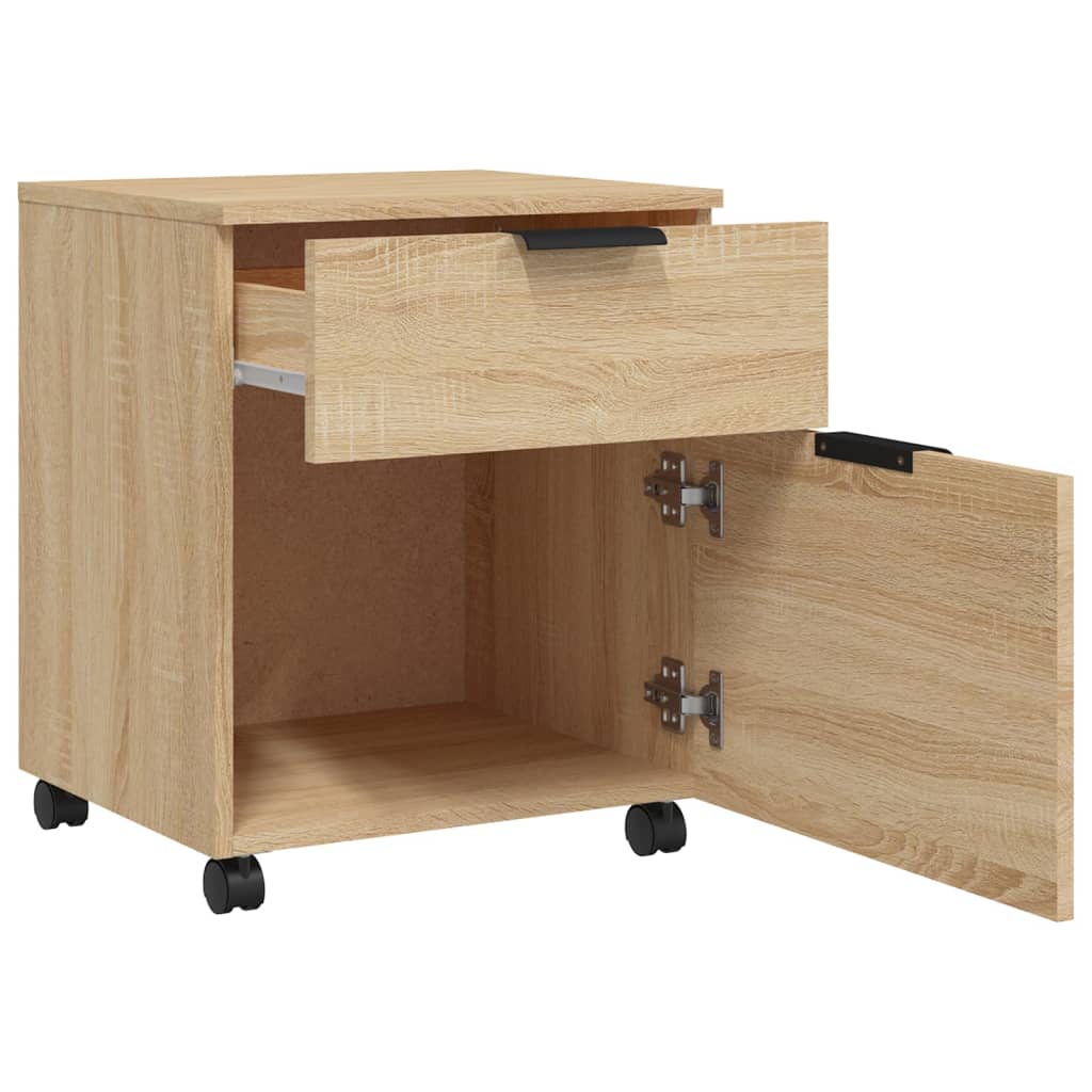 Dossierkast verrijdbaar 45x38x54 cm bewerkt hout sonoma eiken - AllerleiShop