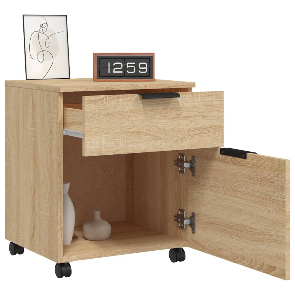 Dossierkast verrijdbaar 45x38x54 cm bewerkt hout sonoma eiken - AllerleiShop