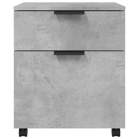 Dossierkast verrijdbaar 45x38x54 cm bewerkt hout betongrijs - AllerleiShop