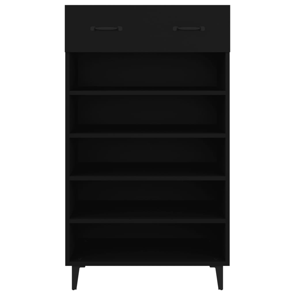 Schoenenkast 60x35x105 cm bewerkt hout zwart - AllerleiShop