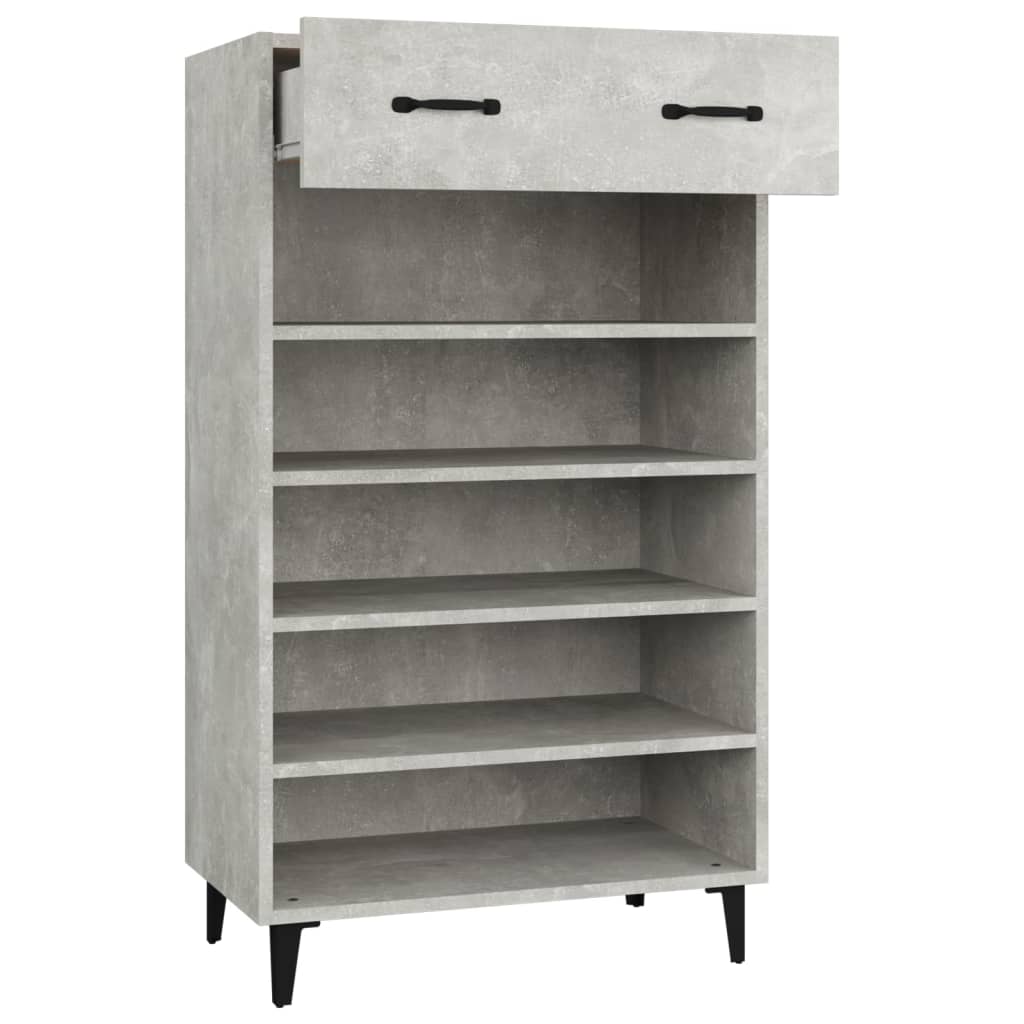 Schoenenkast 60x35x105 cm bewerkt hout betongrijs - AllerleiShop