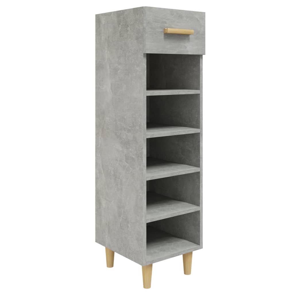 Schoenenkast 30x35x105 cm bewerkt hout betongrijs - AllerleiShop