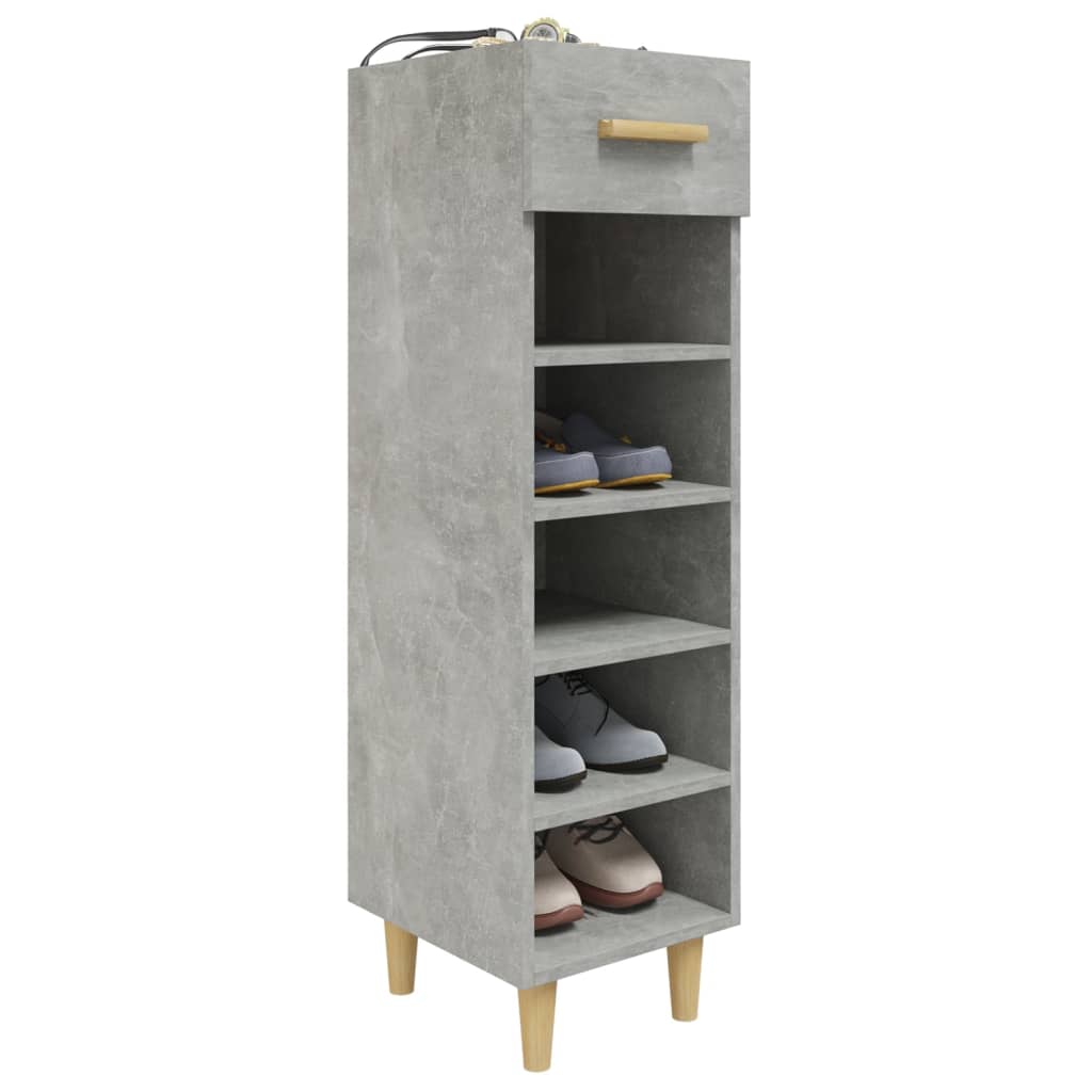 Schoenenkast 30x35x105 cm bewerkt hout betongrijs - AllerleiShop