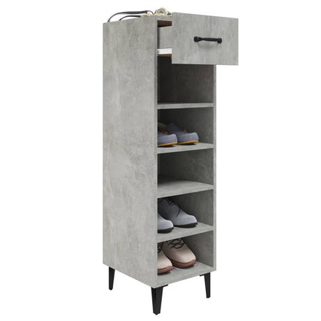 Schoenenkast 30x35x105 cm bewerkt hout betongrijs - AllerleiShop