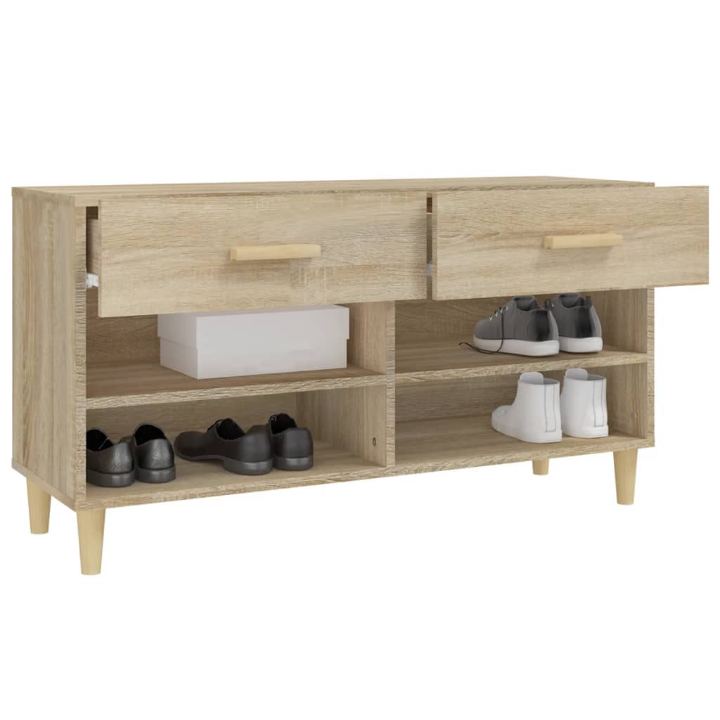 Schoenenkast 102x35x55 cm bewerkt hout sonoma eikenkleurig - AllerleiShop