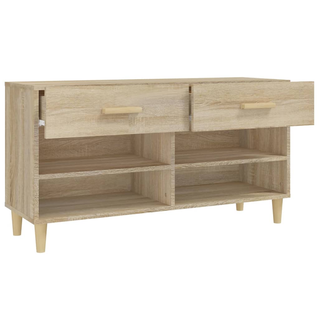 Schoenenkast 102x35x55 cm bewerkt hout sonoma eikenkleurig - AllerleiShop