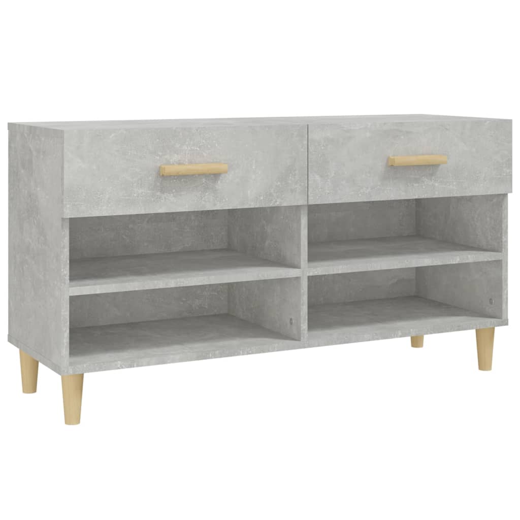 Schoenenkast 102x35x55 cm bewerkt hout betongrijs - AllerleiShop