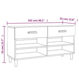 Schoenenkast 102x35x55 cm bewerkt hout betongrijs - AllerleiShop