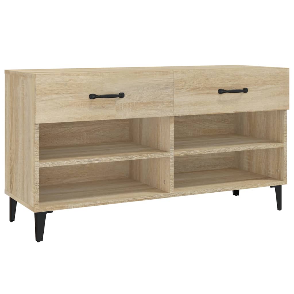 Schoenenkast 102x35x55 cm bewerkt hout sonoma eikenkleurig - AllerleiShop