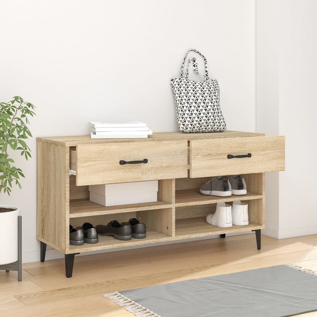 Schoenenkast 102x35x55 cm bewerkt hout sonoma eikenkleurig - AllerleiShop