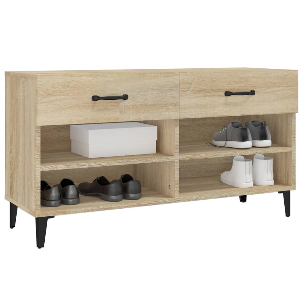 Schoenenkast 102x35x55 cm bewerkt hout sonoma eikenkleurig - AllerleiShop