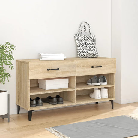 Schoenenkast 102x35x55 cm bewerkt hout sonoma eikenkleurig - AllerleiShop