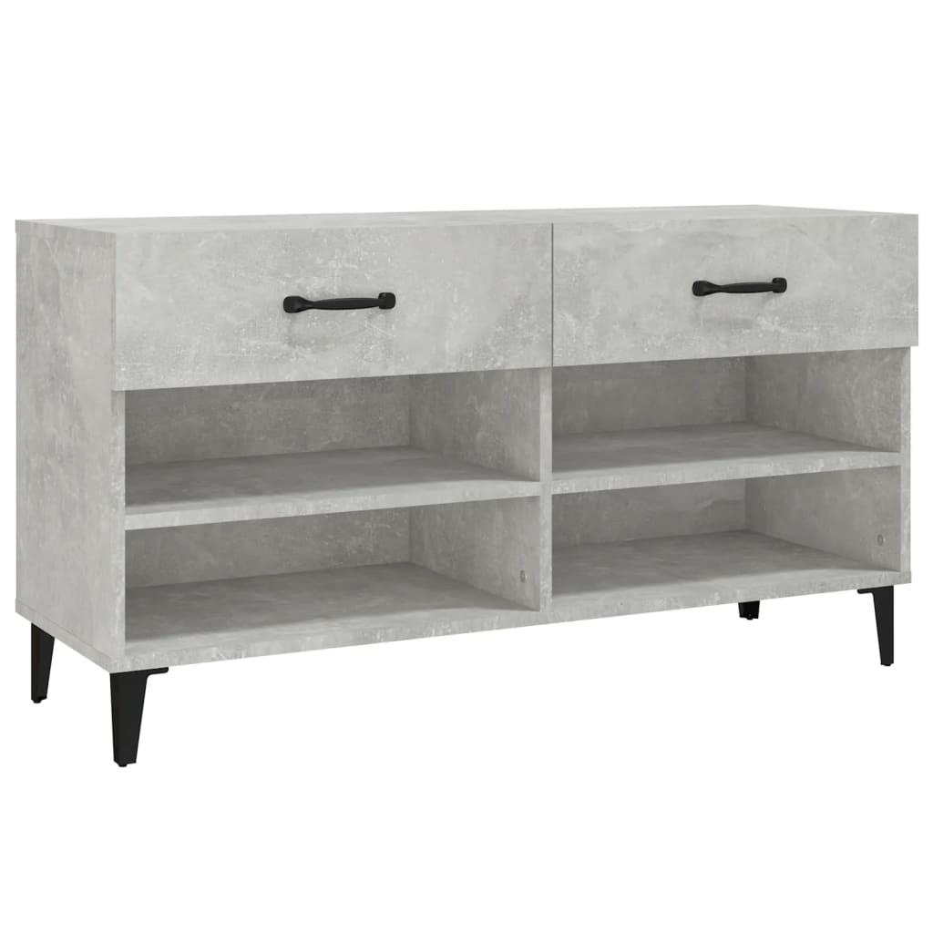 Schoenenkast 102x35x55 cm bewerkt hout betongrijs - AllerleiShop