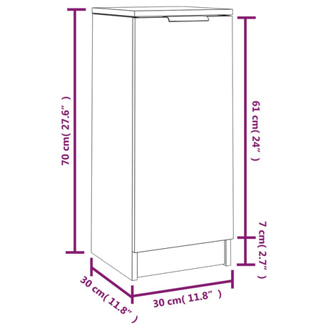 Dressoir 30x30x70 cm bewerkt hout gerookt eikenkleurig - AllerleiShop