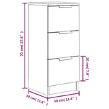 Dressoir 30x30x70 cm bewerkt hout grijs sonoma eikenkleurig - AllerleiShop