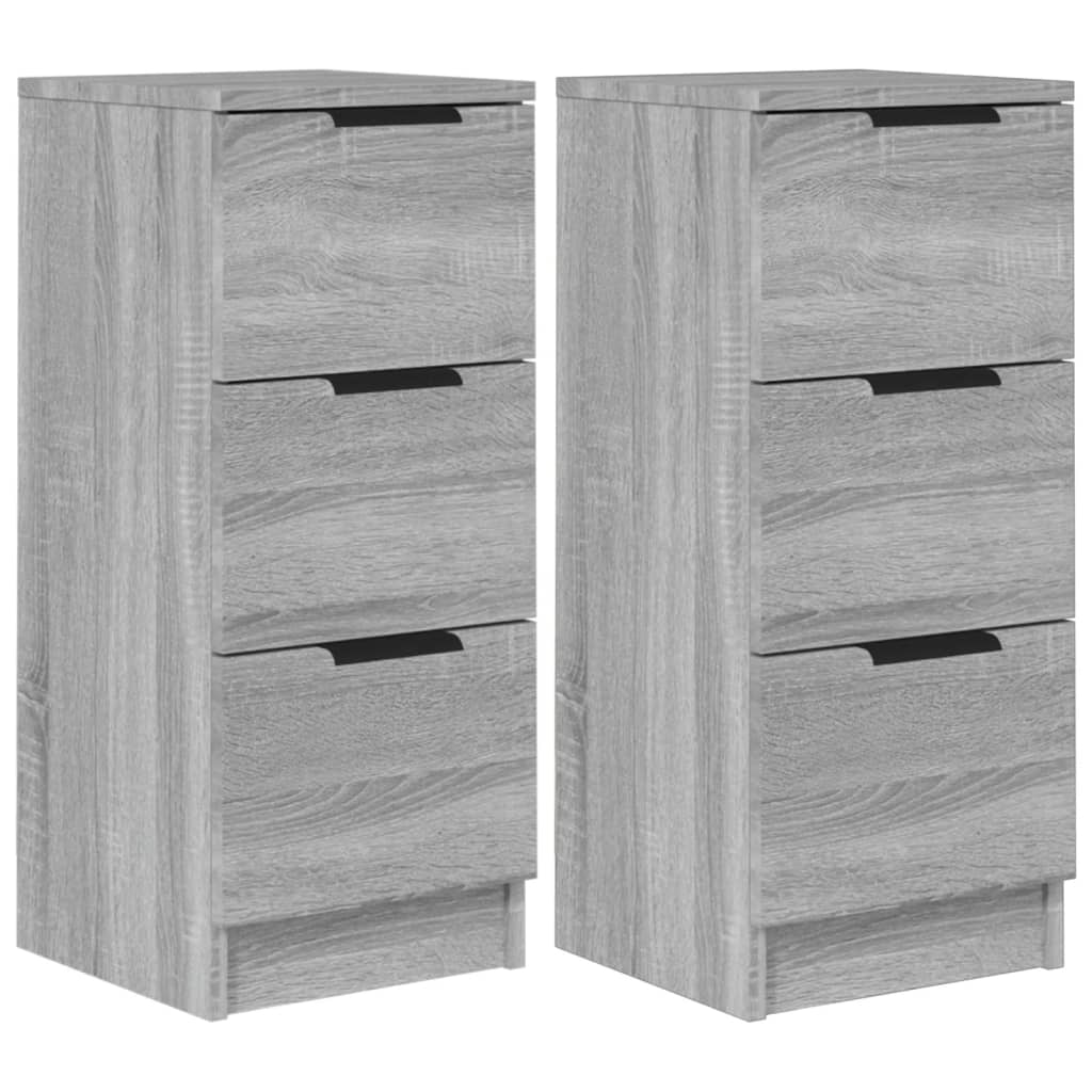 Dressoirs 2 st 30x30x70 cm bewerkt hout grijs sonoma eikenkleur - AllerleiShop