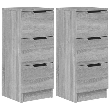 Dressoirs 2 st 30x30x70 cm bewerkt hout grijs sonoma eikenkleur - AllerleiShop