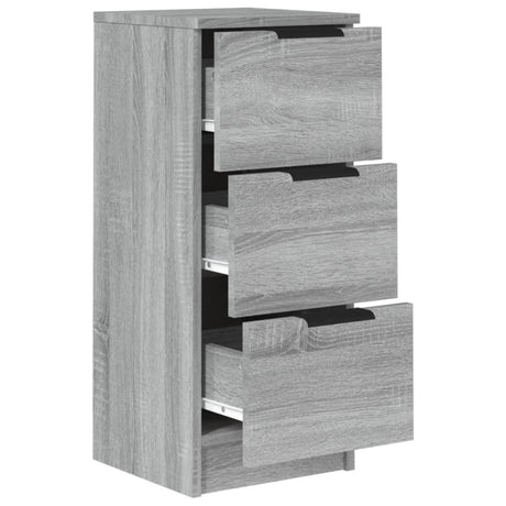 Dressoirs 2 st 30x30x70 cm bewerkt hout grijs sonoma eikenkleur - AllerleiShop