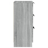 Dressoirs 2 st 30x30x70 cm bewerkt hout grijs sonoma eikenkleur - AllerleiShop