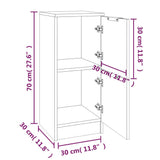 Dressoir 30x30x70 cm bewerkt hout grijs sonoma eikenkleurig - AllerleiShop