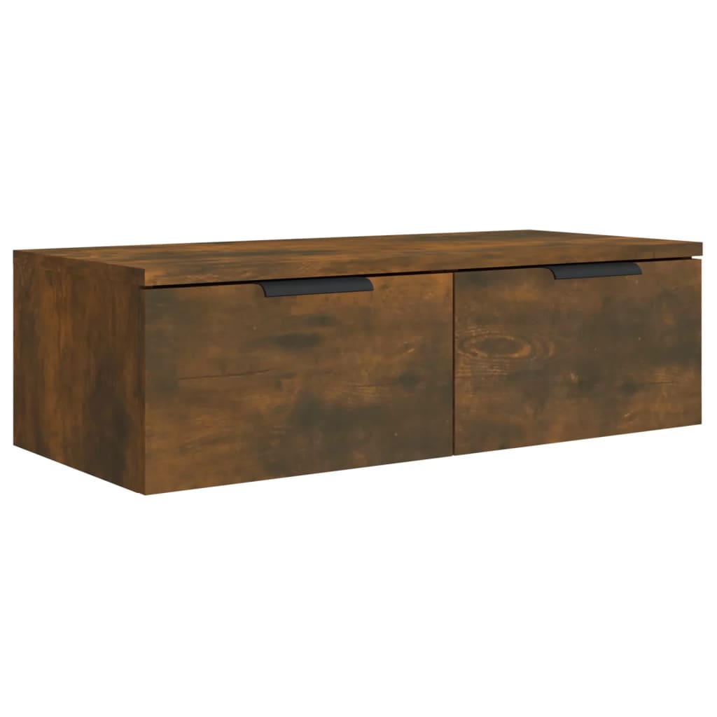 Wandkast 68x30x20 cm bewerkt hout gerookt eikenkleurig - AllerleiShop