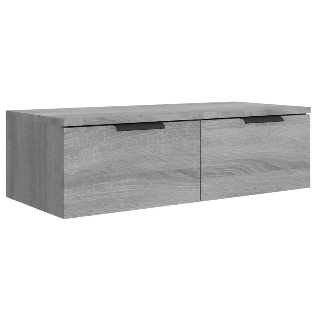 Wandkast 68x30x20 cm bewerkt hout grijs sonoma eikenkleurig - AllerleiShop