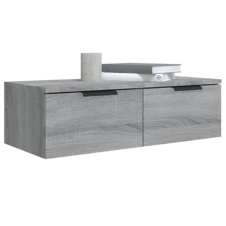 Wandkast 68x30x20 cm bewerkt hout grijs sonoma eikenkleurig - AllerleiShop