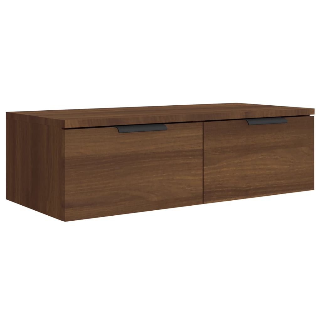 Wandkast 68x30x20 cm bewerkt hout bruin eikenkleur - AllerleiShop