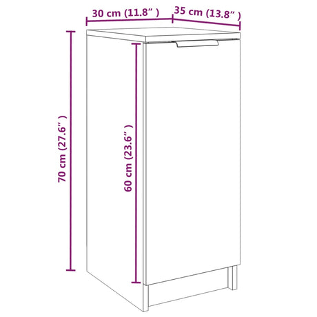 Schoenenkast 30x35x70 cm bewerkt hout bruin eikenkleur - AllerleiShop