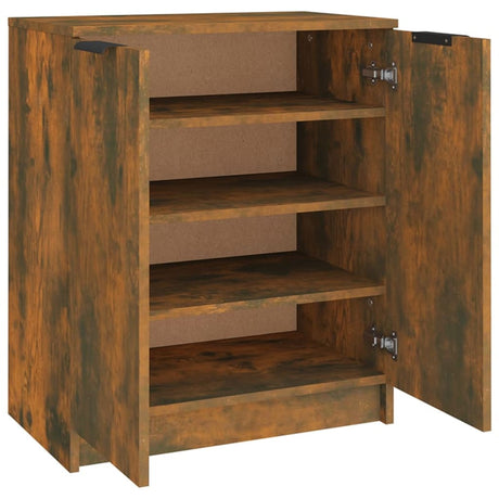 Schoenenkast 59x35x70 cm bewerkt hout gerookt eikenkleurig - AllerleiShop