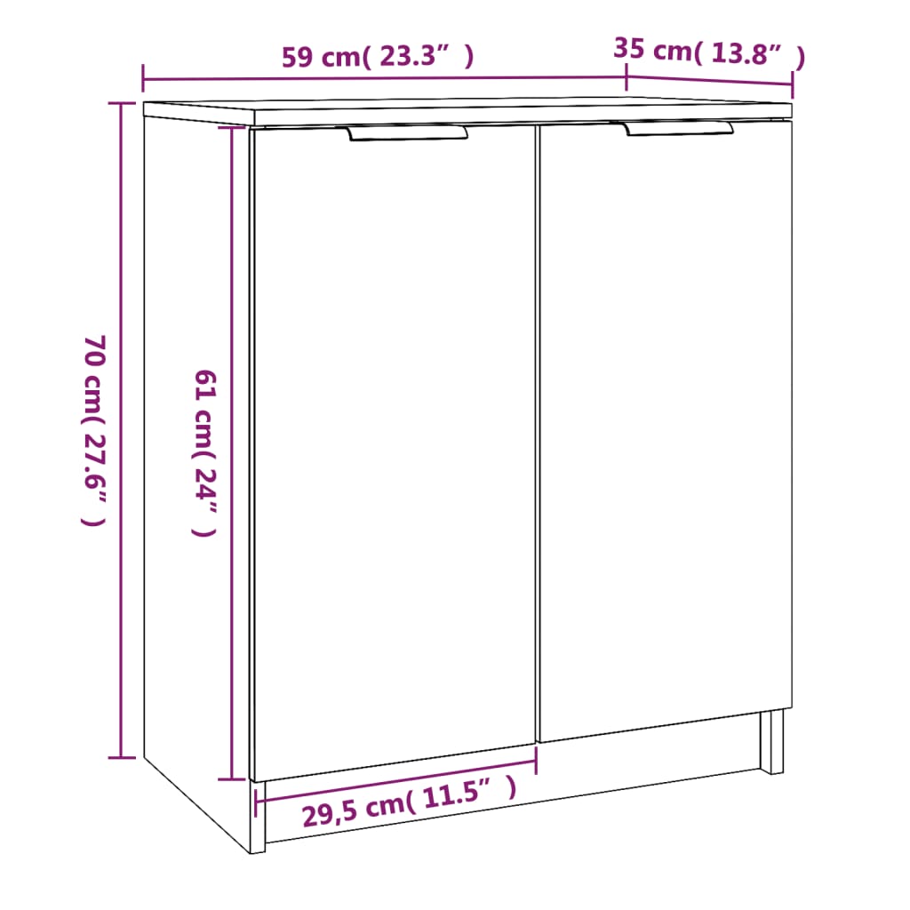 Schoenenkast 59x35x70 cm bewerkt hout gerookt eikenkleurig - AllerleiShop